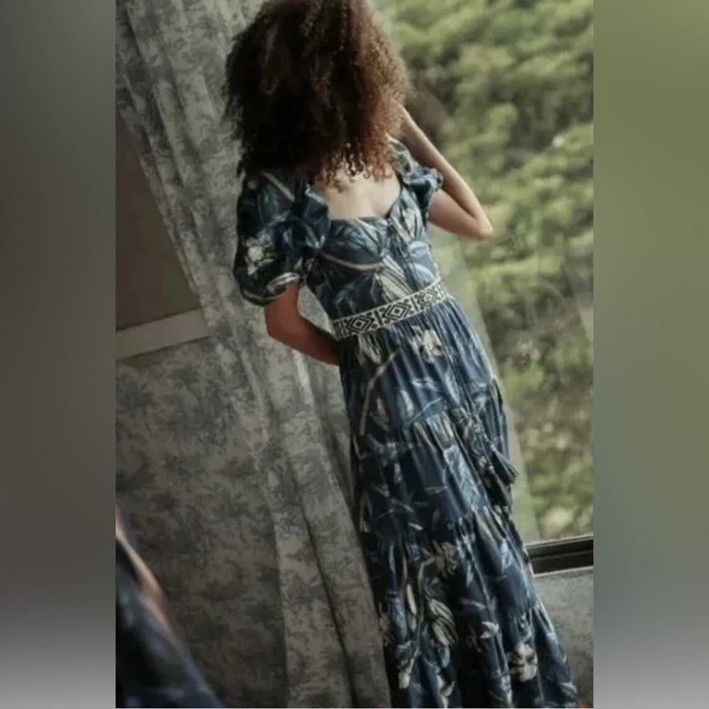 $1350 New Johanna Ortiz Botanical Heritage Long Floral Crepe Dress - Picture 1 of 15